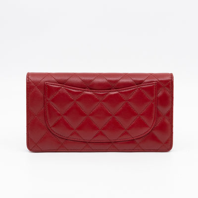Classic Long Wallet Red Lambskin Leather