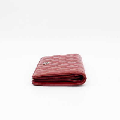 Classic Long Wallet Red Lambskin Leather