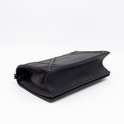 Diorama Medium Flap Bag Black Studded Matte Leather