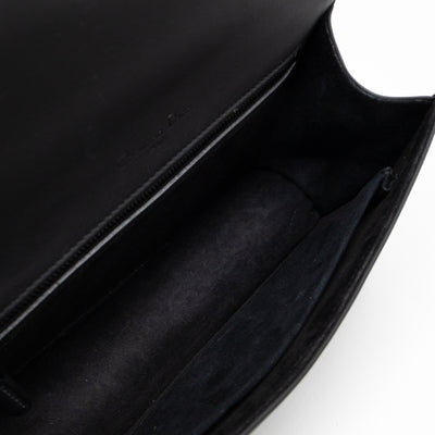 Diorama Medium Flap Bag Black Studded Matte Leather