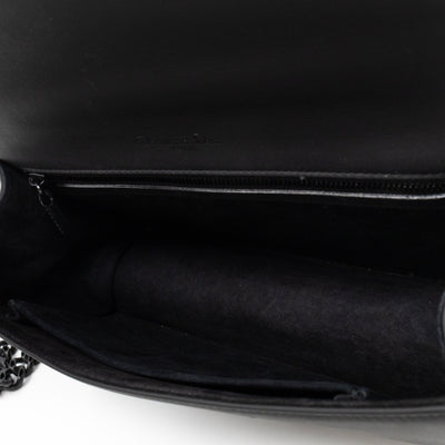 Diorama Medium Flap Bag Black Studded Matte Leather