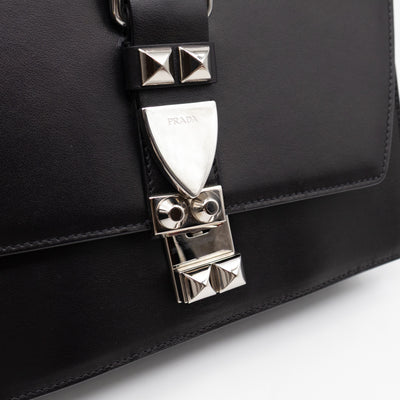Elektra Studded Small Crossbody Bag Black Leather