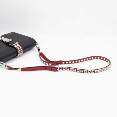 Elektra Studded Small Crossbody Bag Black Leather