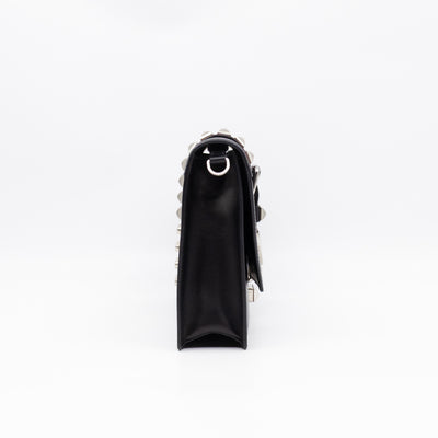 Elektra Studded Small Crossbody Bag Black Leather