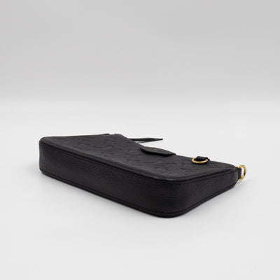 Easy Pouch On Strap Black Monogram Empreinte