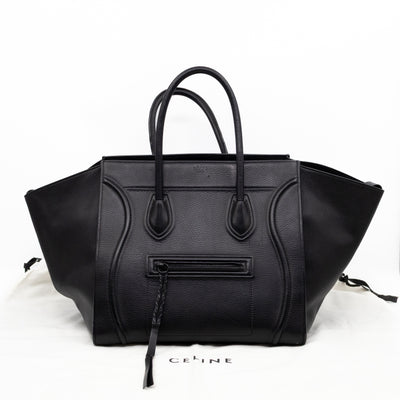 Phantom Medium Luggage Black Leather
