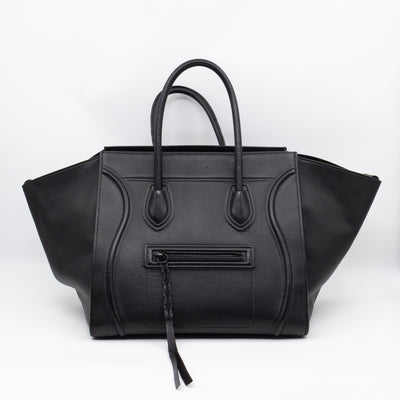 Phantom Medium Luggage Black Leather