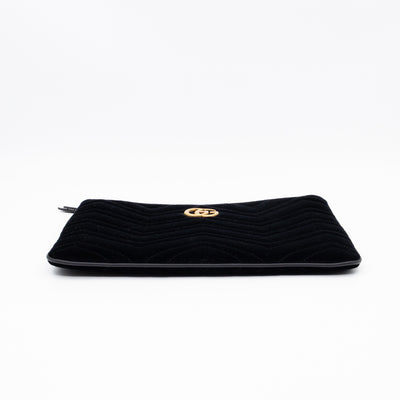 GG Marmont Zip Pouch Black Velvet