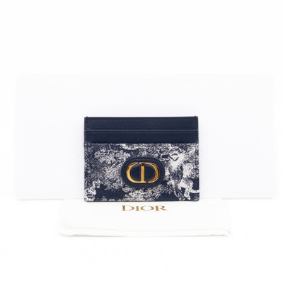 30 Montaigne Freesia Card Holder Blue Toile de Jouy Reverse Jacquard
