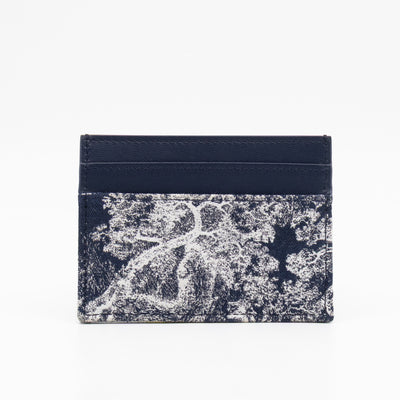 30 Montaigne Freesia Card Holder Blue Toile de Jouy Reverse Jacquard