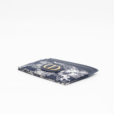 30 Montaigne Freesia Card Holder Blue Toile de Jouy Reverse Jacquard