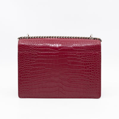 Sunset Medium Red Leather Croc Embossed
