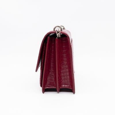 Sunset Medium Red Leather Croc Embossed