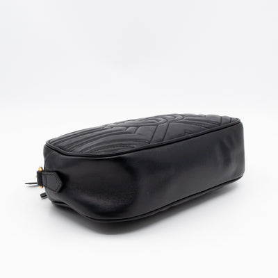 GG Marmont Small Matelasse Black Leather