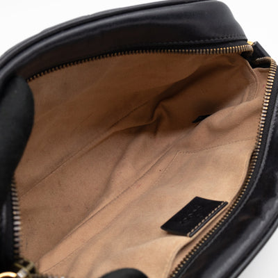 GG Marmont Small Matelasse Black Leather