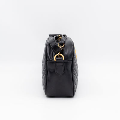 GG Marmont Small Matelasse Black Leather