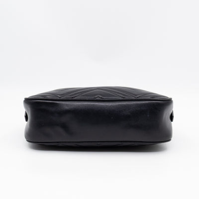 GG Marmont Small Matelasse Black Leather