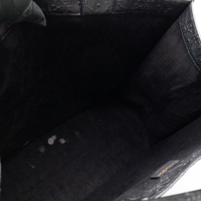 Book Tote Large Black Oblique Embossed Leather