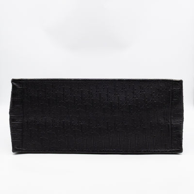 Book Tote Large Black Oblique Embossed Leather