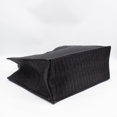 Book Tote Large Black Oblique Embossed Leather