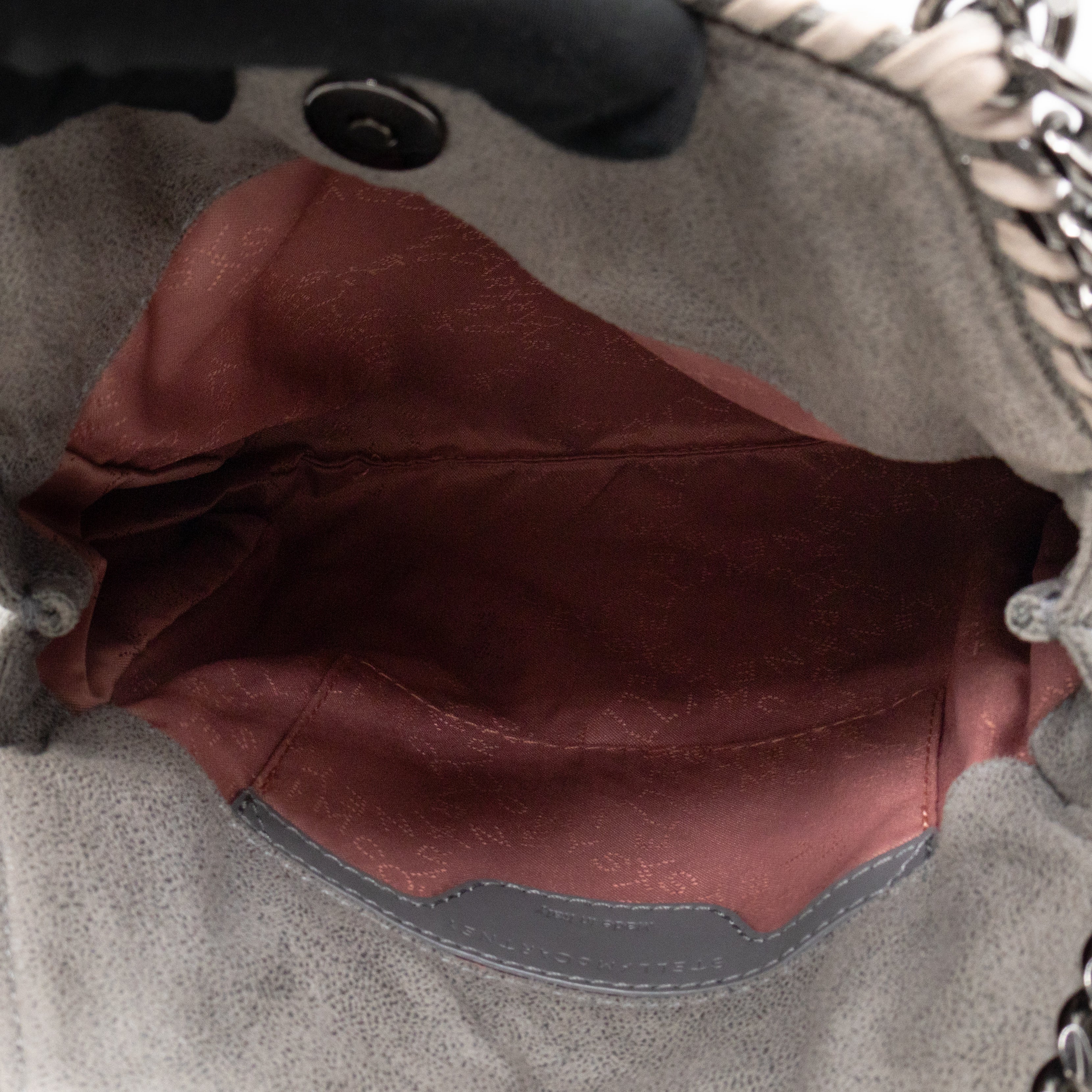 Falabella Mini Tote Grey Quilted Faux Leather