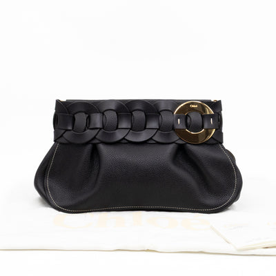 Darryl Clutch Black Grained Leather