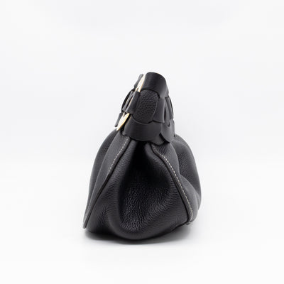Darryl Clutch Black Grained Leather