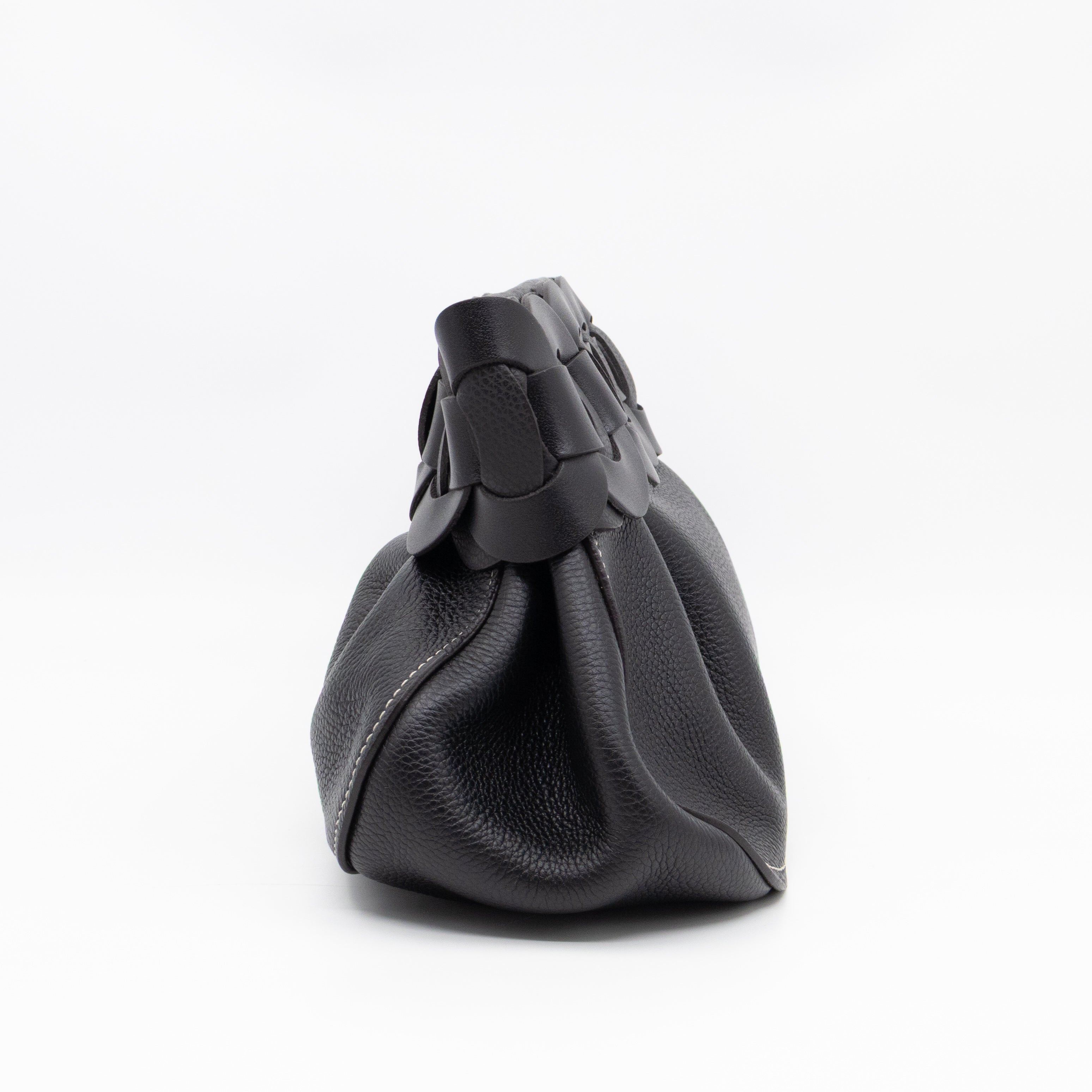 Darryl Clutch Black Grained Leather
