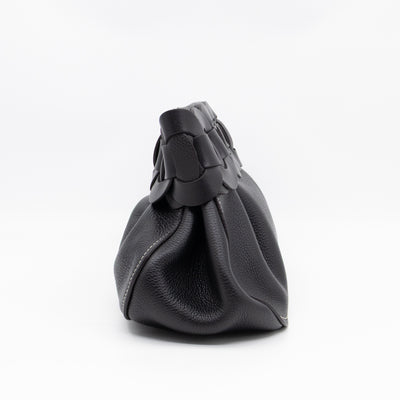 Darryl Clutch Black Grained Leather