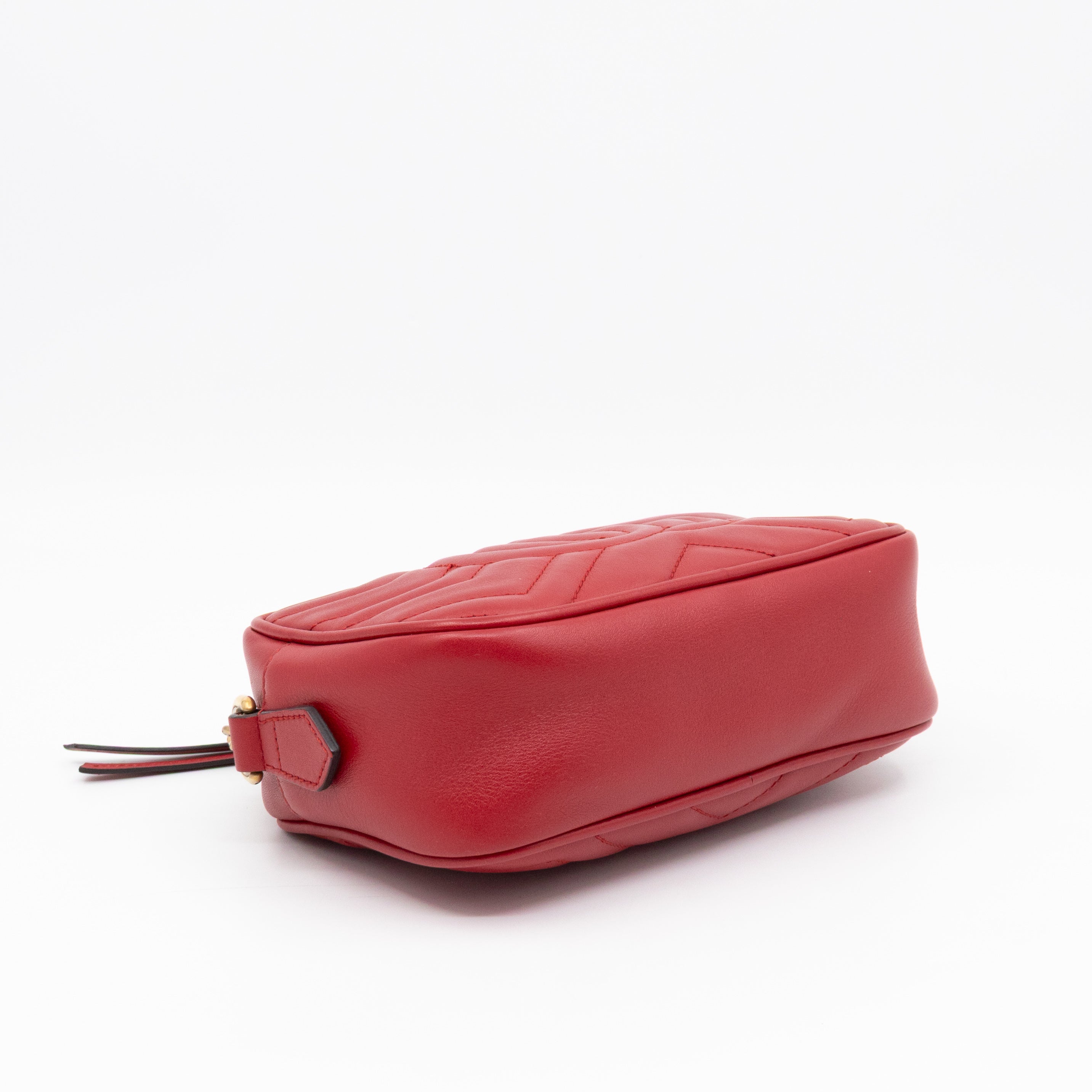 GG Marmont Matelassé Mini Red Leather
