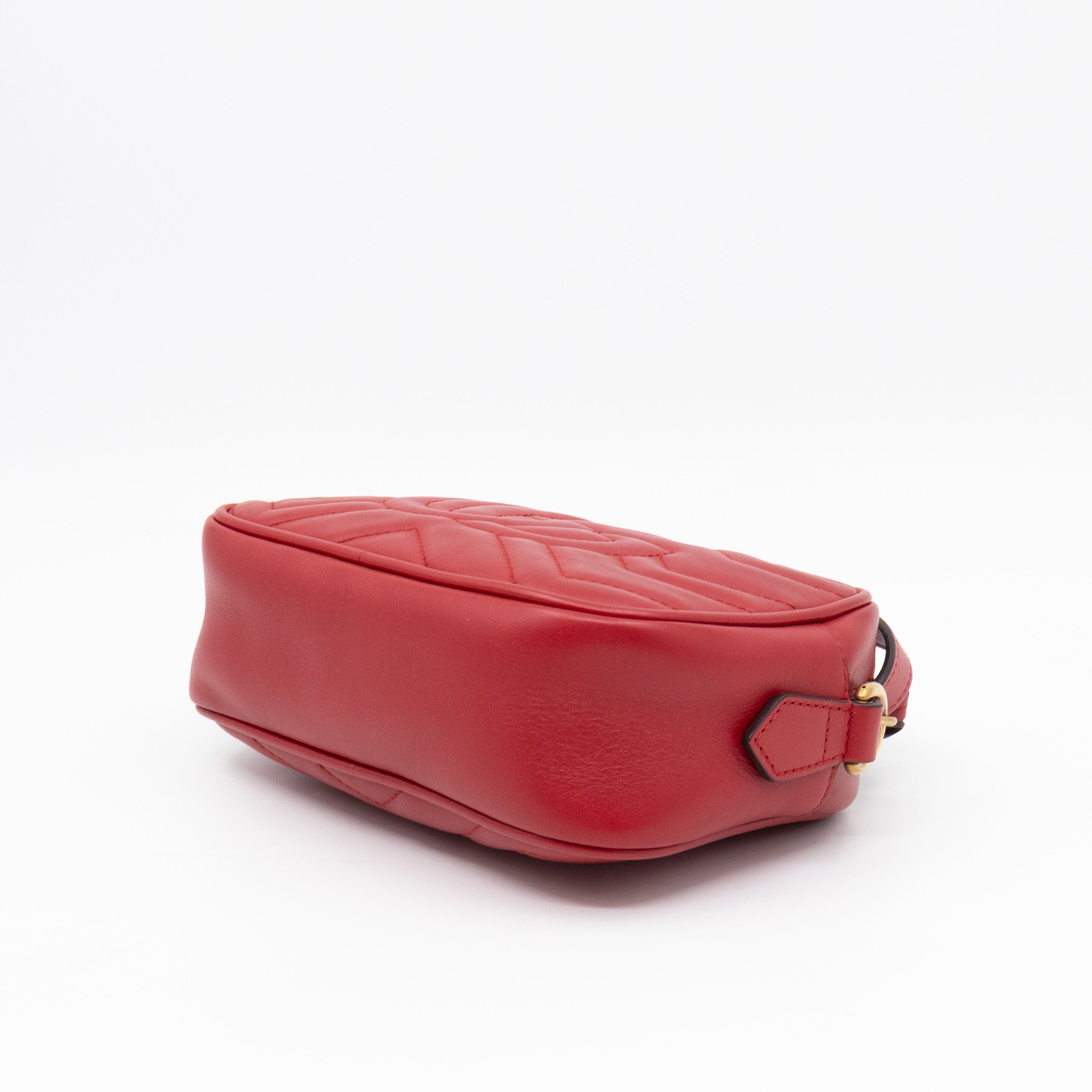 GG Marmont Matelassé Mini Red Leather