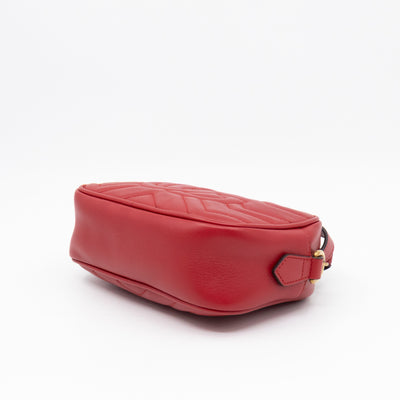 GG Marmont Matelassé Mini Red Leather