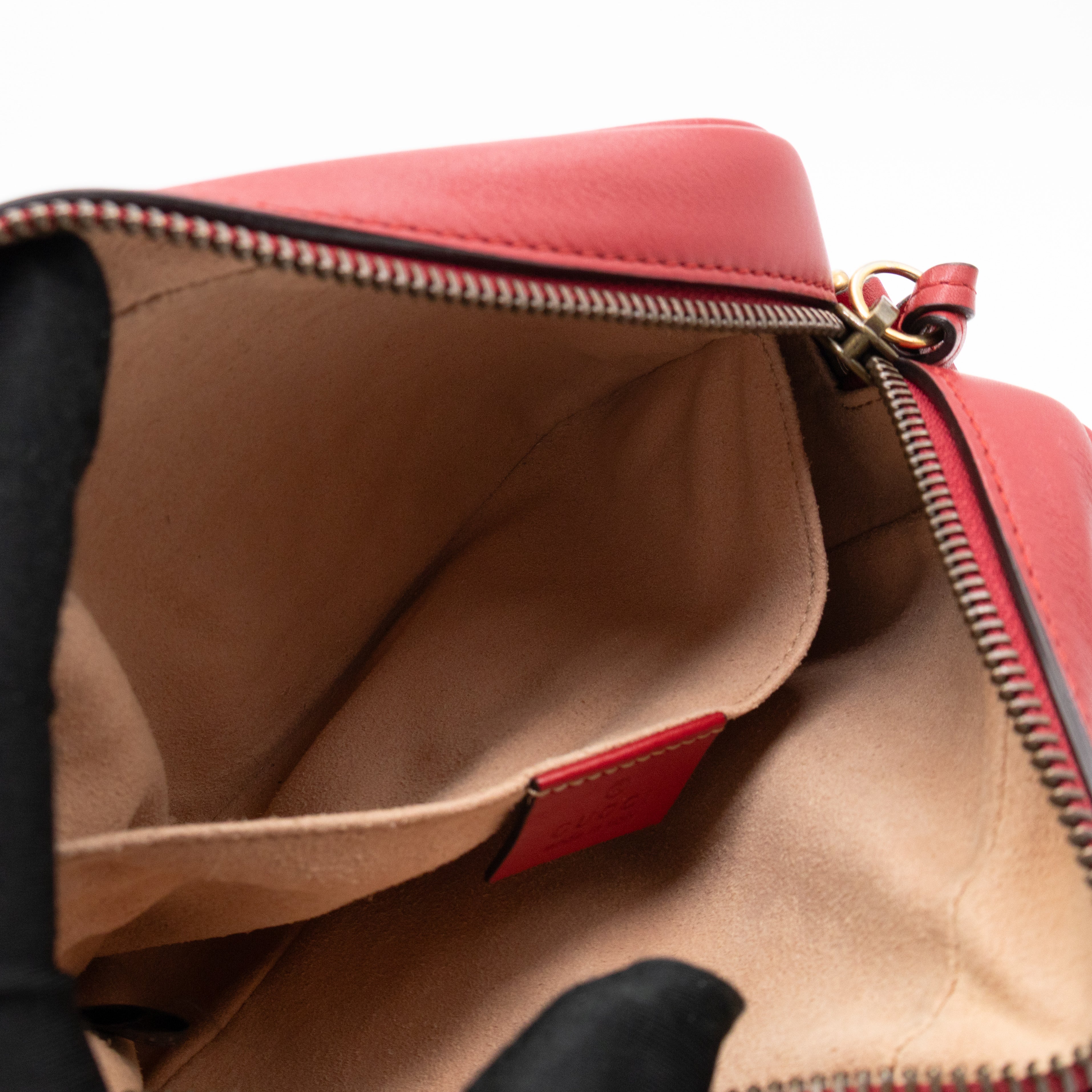 GG Marmont Matelassé Mini Red Leather