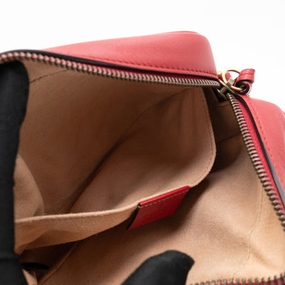 GG Marmont Matelassé Mini Red Leather