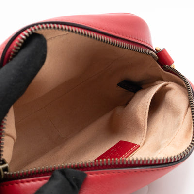 GG Marmont Matelassé Mini Red Leather