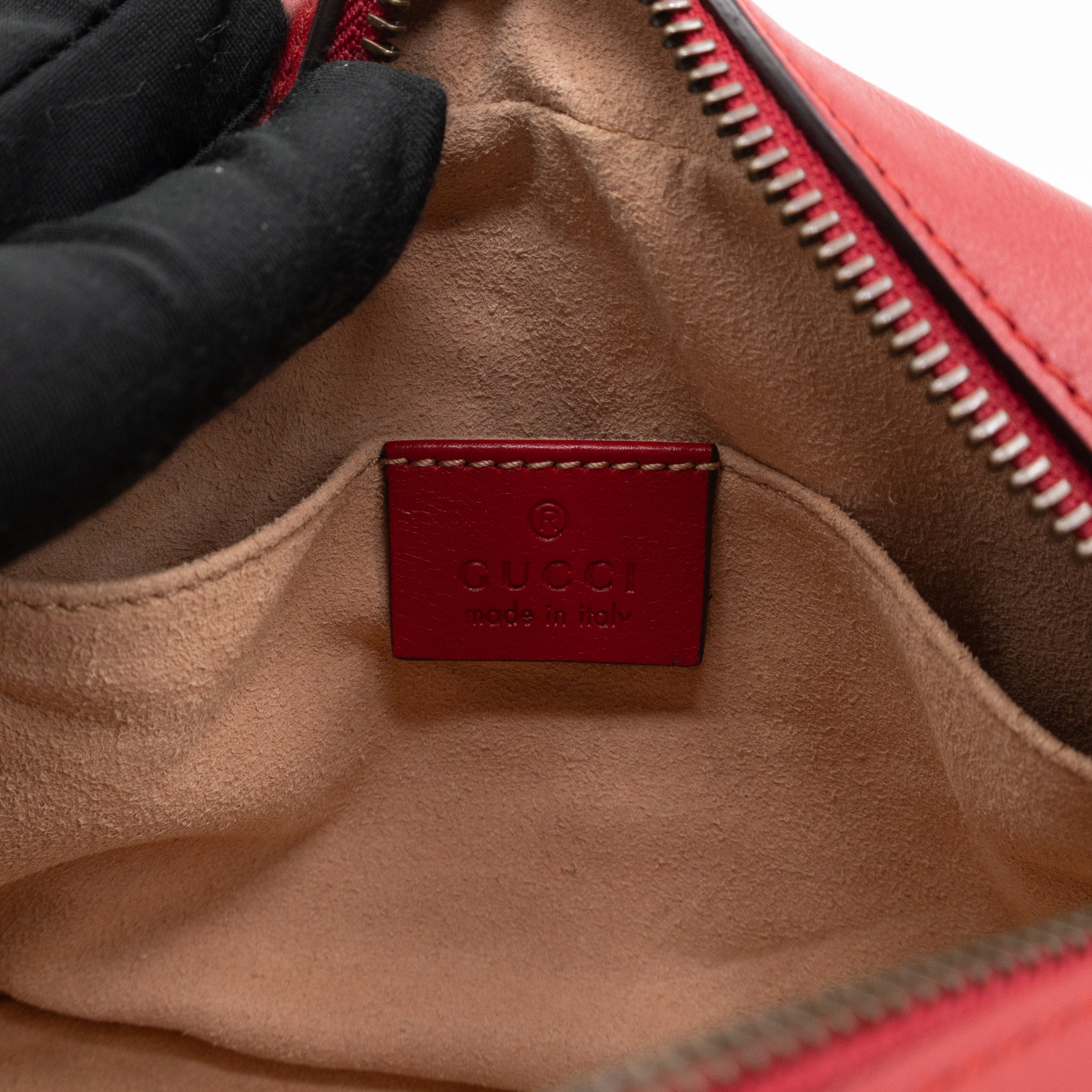 GG Marmont Matelassé Mini Red Leather
