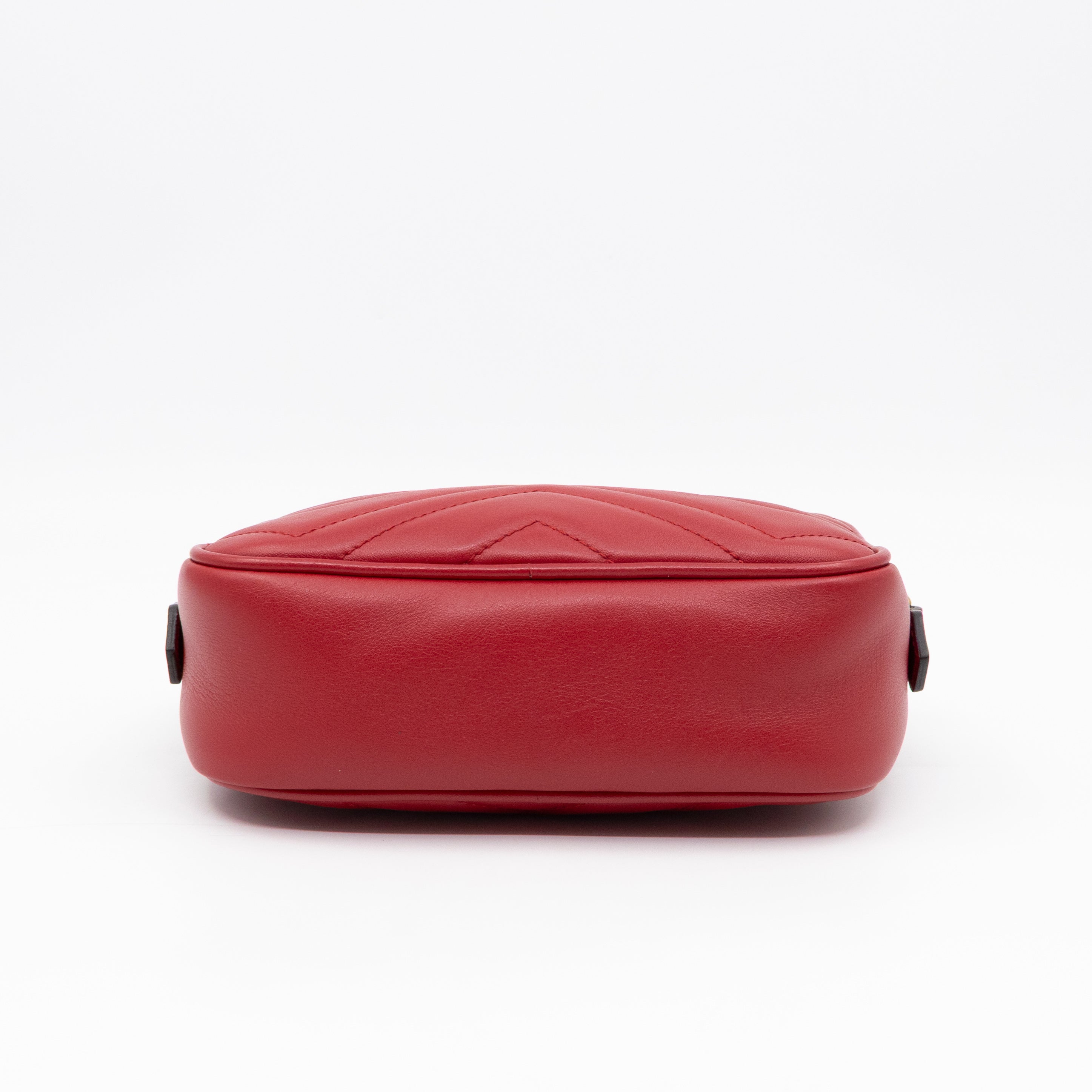 GG Marmont Matelassé Mini Red Leather