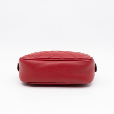 GG Marmont Matelassé Mini Red Leather