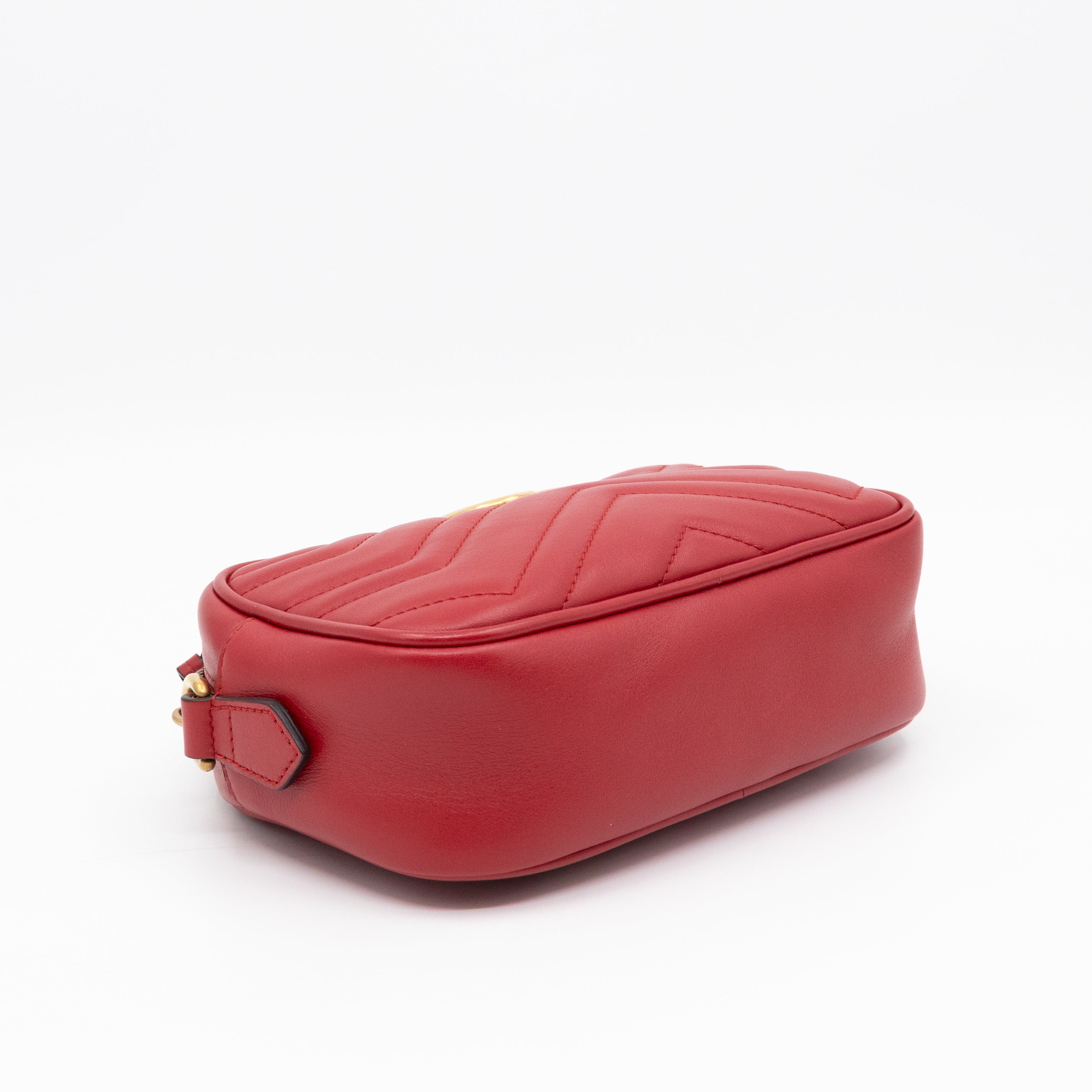 GG Marmont Matelassé Mini Red Leather