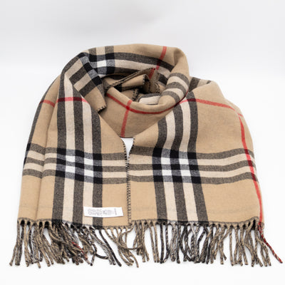 Wide Reversible EKD Cashmere Scarf Archive Beige