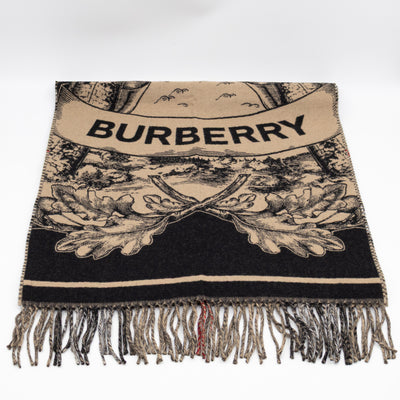 Wide Reversible EKD Cashmere Scarf Archive Beige