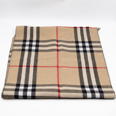 Wide Reversible EKD Cashmere Scarf Archive Beige