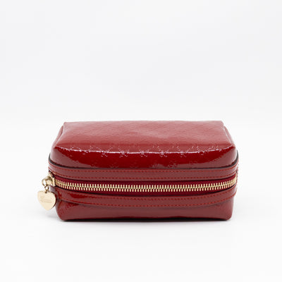 Cosmetic Pouch Red Patent Leather