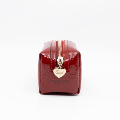 Cosmetic Pouch Red Patent Leather