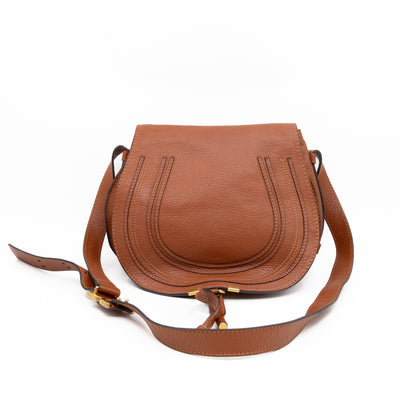 Marcie Medium Crossbody Bag Brown Leather