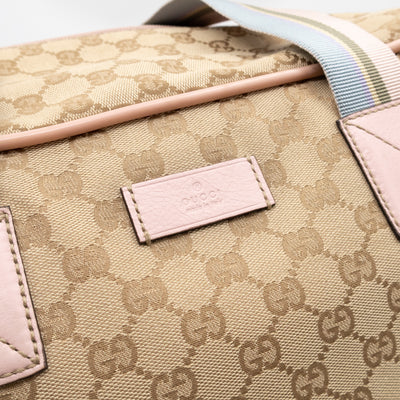 Web Carry On Duffle Bag Medium Beige GG Canvas