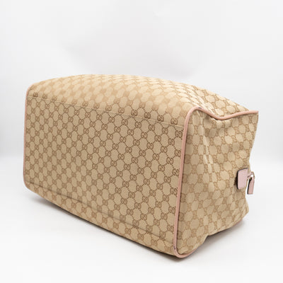 Web Carry On Duffle Bag Medium Beige GG Canvas