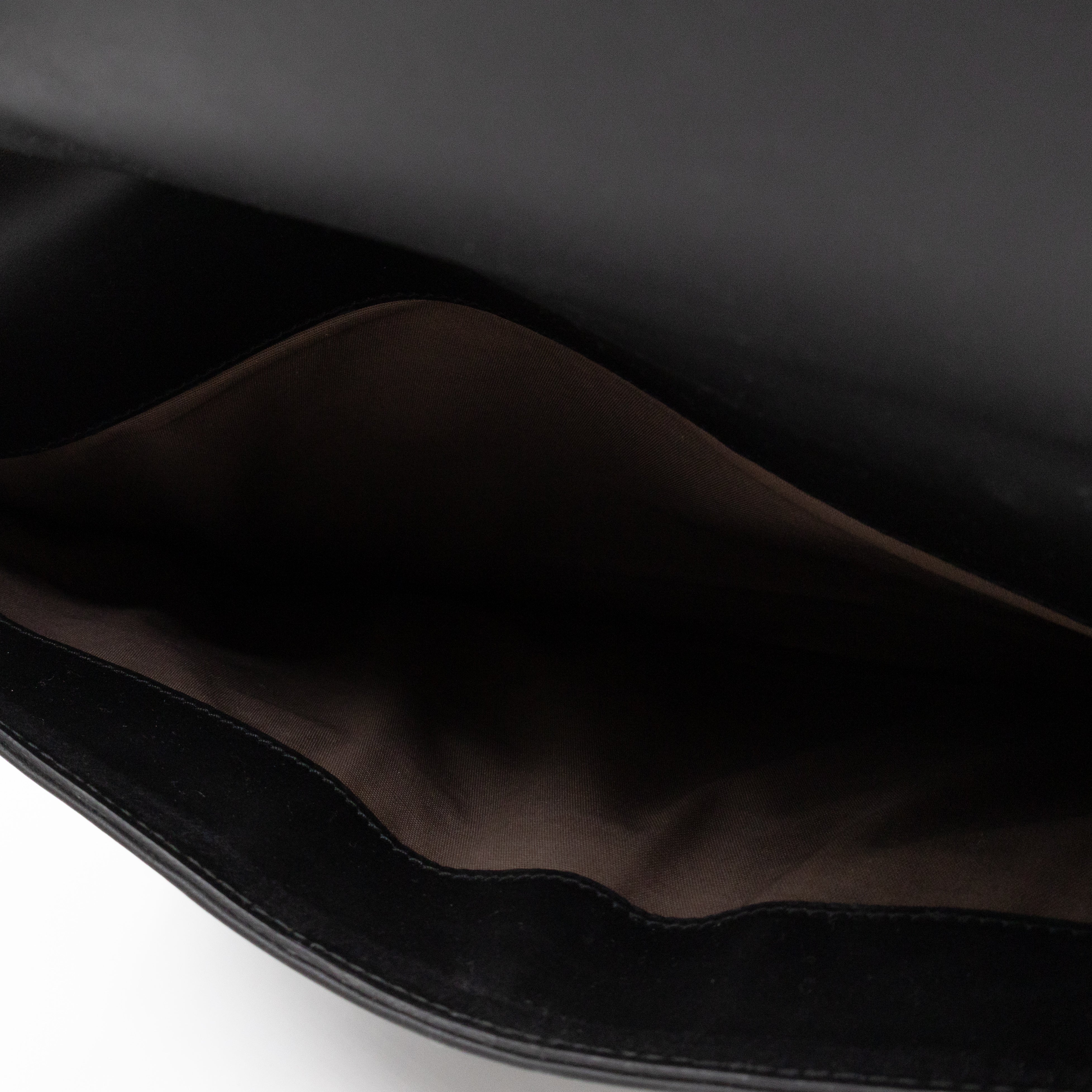 Document Case Black Intrecciato Leather