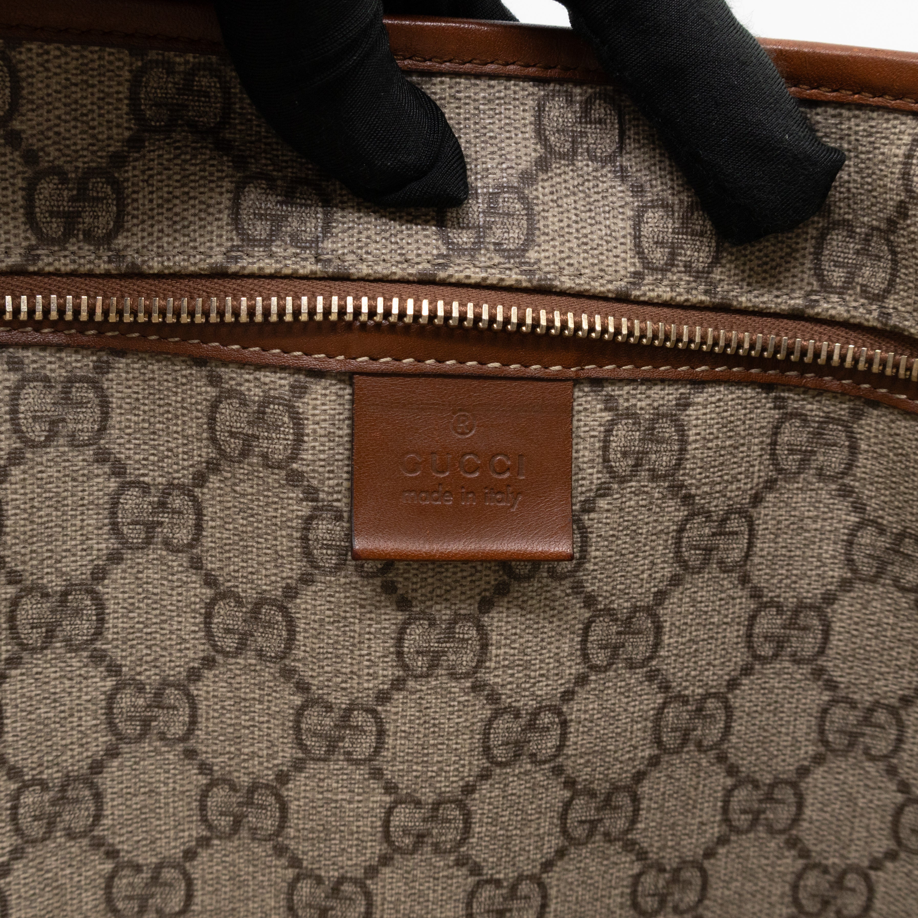 Web Loop Tote Large GG Supreme Canvas Brown