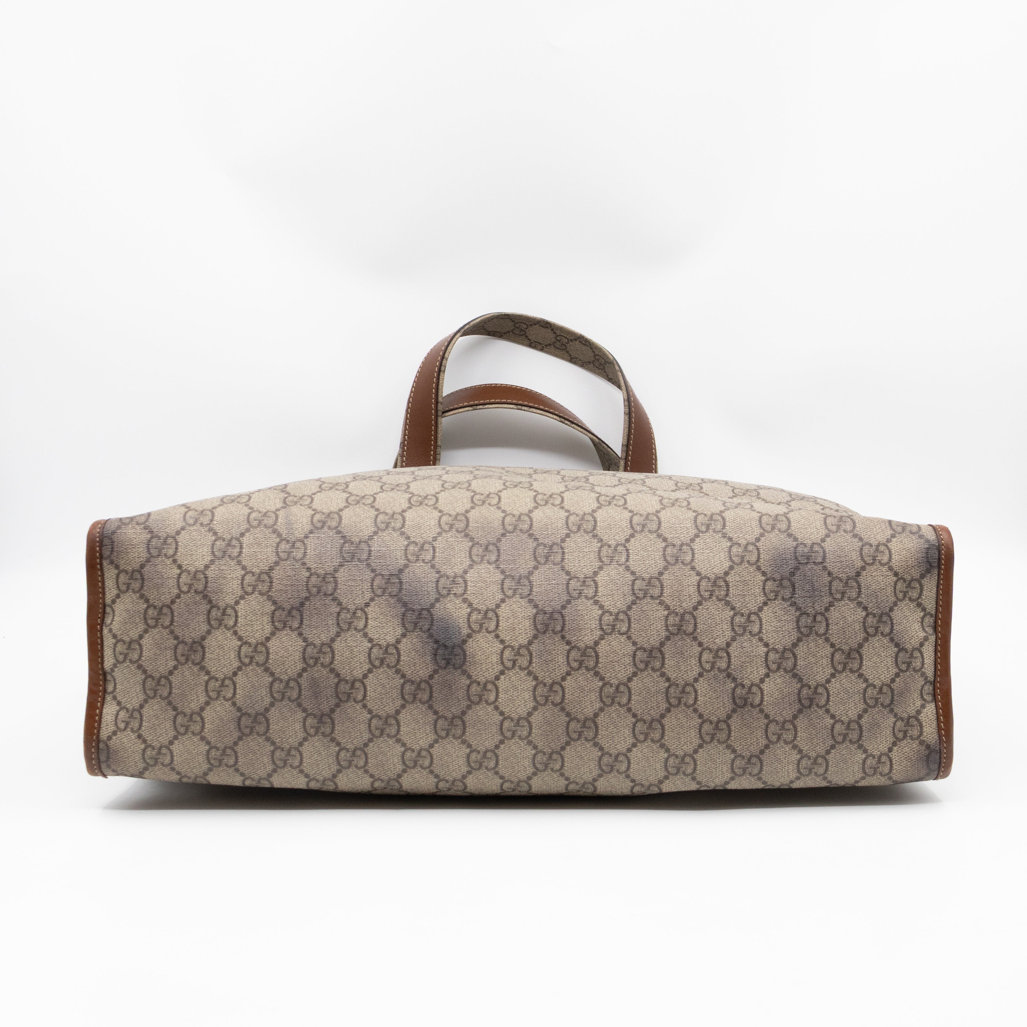 Web Loop Tote Large GG Supreme Canvas Brown